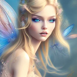 magnifique belle sexy fairy souriante avec de magnifiques ailes et des cheveux longs blonds,yeux bleus