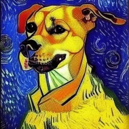 Portrait of a dog by Van Gogh