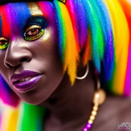 older man, fourty years old, masterpiece, best quality, family of three, ebony skinned, sparkling eyes, fluorescent skin, colorful makeup, afro, highly detailed body, afrofuturism, scifi, sun light, 4K, RAW, depth of field, high contrast, realistic details, 24mm