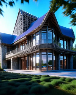 Country house parametric architecture incredibly detailed 8k digital art