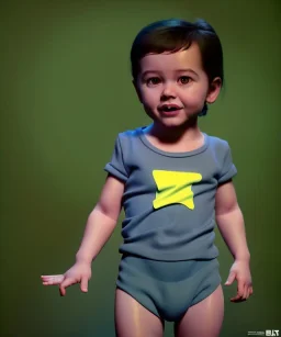 Pedro almodovar toddler, full body, dramatic lighting, hyper realistic