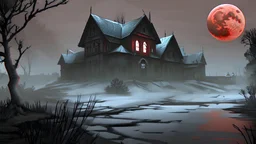 Background horror gaming red moon manor