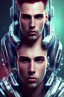 cyberpunk, head, men, portrai