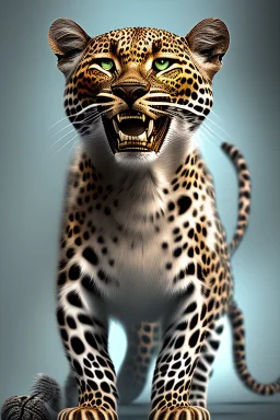 photorealism, leopard witch