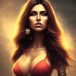 portrait, fantasy setting, woman, dark-skinned, indian