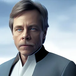 extremely detailed 8k hyperspace wallpaper,complete and photo realistic detailed head to waist stunning photo realistic portrait of mark hamill as luke skywalker in star wars with short lenght, Symmetrical, soft, fine, warm, photo realistic hair, blue eyes, professional majestic photo realistic painting by Ed Blinkey, Atey Ghailan, by Jeremy Mann, Greg Manchess, Antonio Moro, trending on ArtStation, Intricate, High Detail, Sharp focus,dramatic, by greg rutkowski,careworn face,space outfit