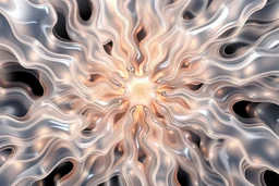 Mesmerizing abstract 3d visual, mass of flowing translucent shapes, centered, soft aesthetic, negative space.