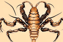 Detailed, illustration, realistic, symmetrical, scorpion, realistic.
