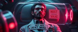 airbrush 3d rendering, mafia Doctor Vex is now officially in stasis. No experiments. No clones. No accidental galaxy-ending breakthroughs. Just a big glass tube with a sign: DO NOT WAKE — PHOTOSHOOT PENDING :)