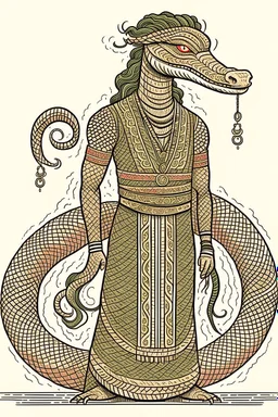 Mythical serpent dressed like a human