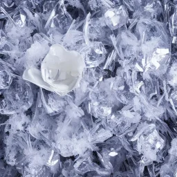 ice crystals, bell-shaped bouquet, reflection