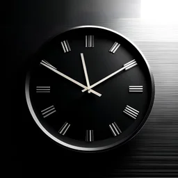 make a modern clock the color black and say hi