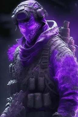 Ghost call of duty Excessive details are extremely accurate, My imagination is complicated.Glowing purple clothes