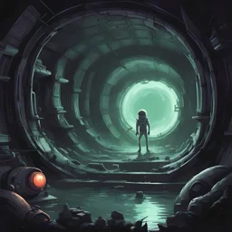 It Came from Beneath the Sewers, in space art style