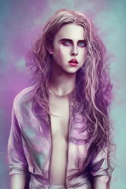 danish singer mø, high light ,purple tones,