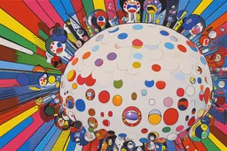 round pop art cloud by Takashi Murakami