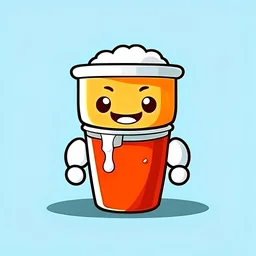 beer pong cup cartoon character with crossed arms