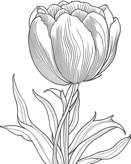 real massive Tulip flower coloring page