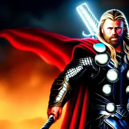 ultra detailed fullbody portrait of Thor , extremely detailed digital painting, intrincate, extremely detailed face,crystal clear Big Glowing eyes, mystical colors , perfectly centered image, perfect composition, rim light, beautiful lighting, 8k, stunning scene, raytracing, in the style of robert e howard and pablo oliveira and Ken Kelley