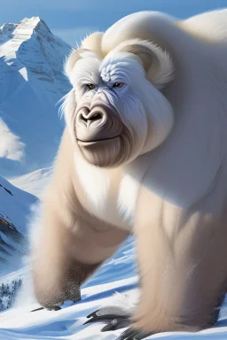 painting, portrait of an Epi-Yeti, 8k, highly detailed high, Kananaskis country