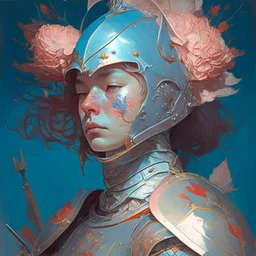 dream portrait of female knight by james jean