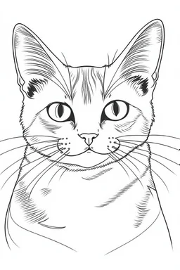 create a very simple image of a cat for colouring book in black and white lines