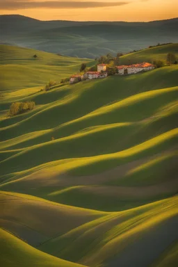 The endless undulations of hills and valleys; Hundertwasser; Golden Hour