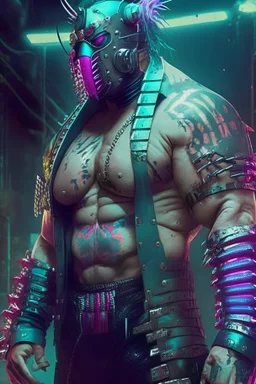 Cyberpunk wrestler luchador