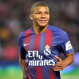 kylian mbappe with real madrid shirt