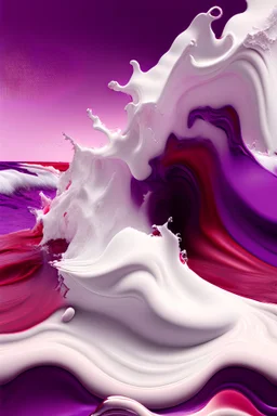 Cream on a red and purple sea