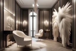 Analysis inspired by a feather in a wedding boutique, in interior design