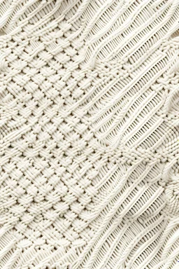 tilable, flat texture, macrame fabric, photorealistics effects, white