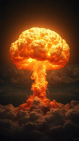 nuclear explosion cloud crossed with a human brain