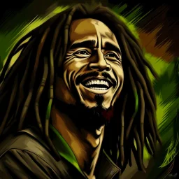 Create digital art inspired by Bob Marley's life, music, and quotes