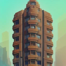 Artdeco german Architecture building brick building with futuristic glass materials building +detailed facades+highly detailed++ Book illustration by Gediminas Pranckevičius, Jean Baptiste Monge, Brian Kesinger, Anton fadeev, strong lines, high contrast vibrant colors, 16k resolution, trending on behance""