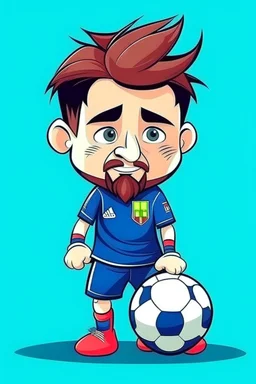 messi football player ,cartoon 2d