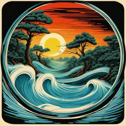 retro fantasy art of a whirlpool