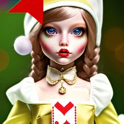 elf as dollie deluxe, bright eyes, playing card