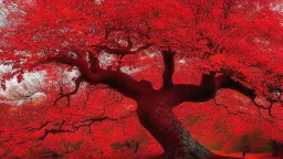 red tree, highly detailed, boutyfull desktop wallpaper