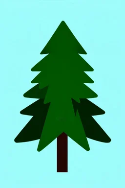 simplified pine tree, flat vector clipart