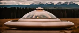 Tic-Tac UFO floating, Alberta, cinematic, Fuji Film, Anamorphic lens, deep depth of field