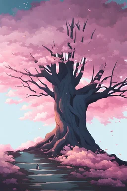 a tree in the style of A Silent Voice