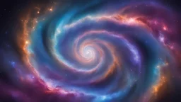 Dynamic spiraling galaxy hues captured in a mesmerizing light display of cosmic beauty