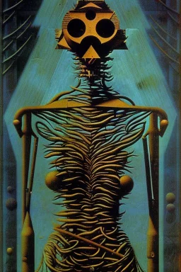 An emaciated figure prowls in a dark room Max Ernst