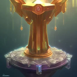 stylized resurection crystal altar for game concept art