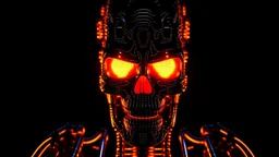 Logo emission radio metal terminator flammes en arriere plan. Arriere plan en flammes. 4k full realism, ultra details, lumieres maximum.