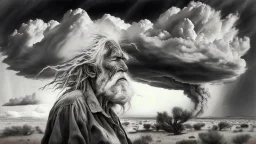 old bushman draw in a big cloud