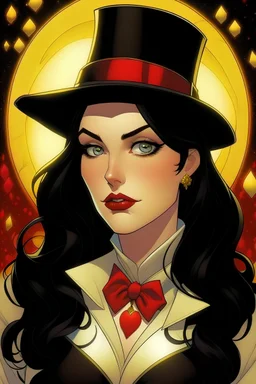 Zatanna under a love spell with hearts in her eyes