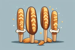 corndogs in a clean vector cartoon style