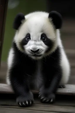 um panda filhote triste